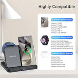 Miimall Wireless Charging Station for Samsung Galaxy Z Fold 7/6/5/4/3/2, Foldable 3 in 1 Samsung Wireless Charger for Galaxy Z Fold/Galaxy Z Flip/Galaxy Watch/Galaxy Buds/Galaxy S/Note Fast Charging
