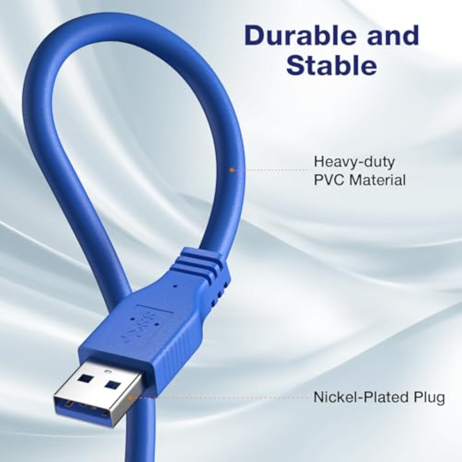 RIITOP Short USB 3.0 Extension Cable USB-A Extender Male to Female 5Gbps (1FT,2-Pack)