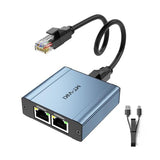 Ethernet Splitter 1 To 2 High Speed 1000Mbps [W/1.65Ft Cat8 Cable], Gigabit Dual Rj45 Splitter For Cat5/5E/6/7/8 Cable [2 Devices Simultaneously Networking]