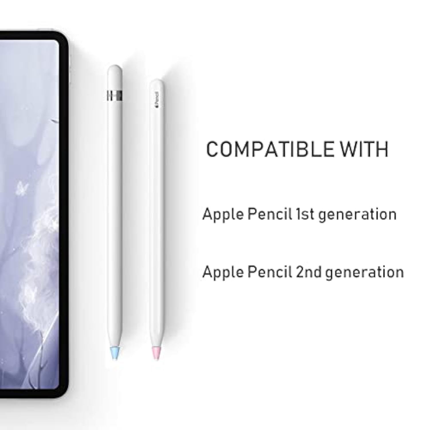 Cover For Apple Pencil Tip, Noise Reduction Silicone Nib Cap Accessories For Apple Pencil 2Nd Generation Tips And 1St Gen Suitable Paper-Like Screen Protector(6 Pcs,6 Colors)
