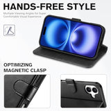 TUCCH Case Wallet for iPhone 16 Plus, RFID Blocking 4 Card Holder Kickstand [Shockproof TPU Interior Shell], PU Leather Magnetic Protective Flip Cover 6.7" 2024, Black