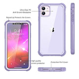 11 Case With Screen Protector Clear Rugged 360 Full Body Protective Shockproof Hard Back Defender Dual Layer Heavy Duty Bumper Cover Case For 11 6.1" - Purple