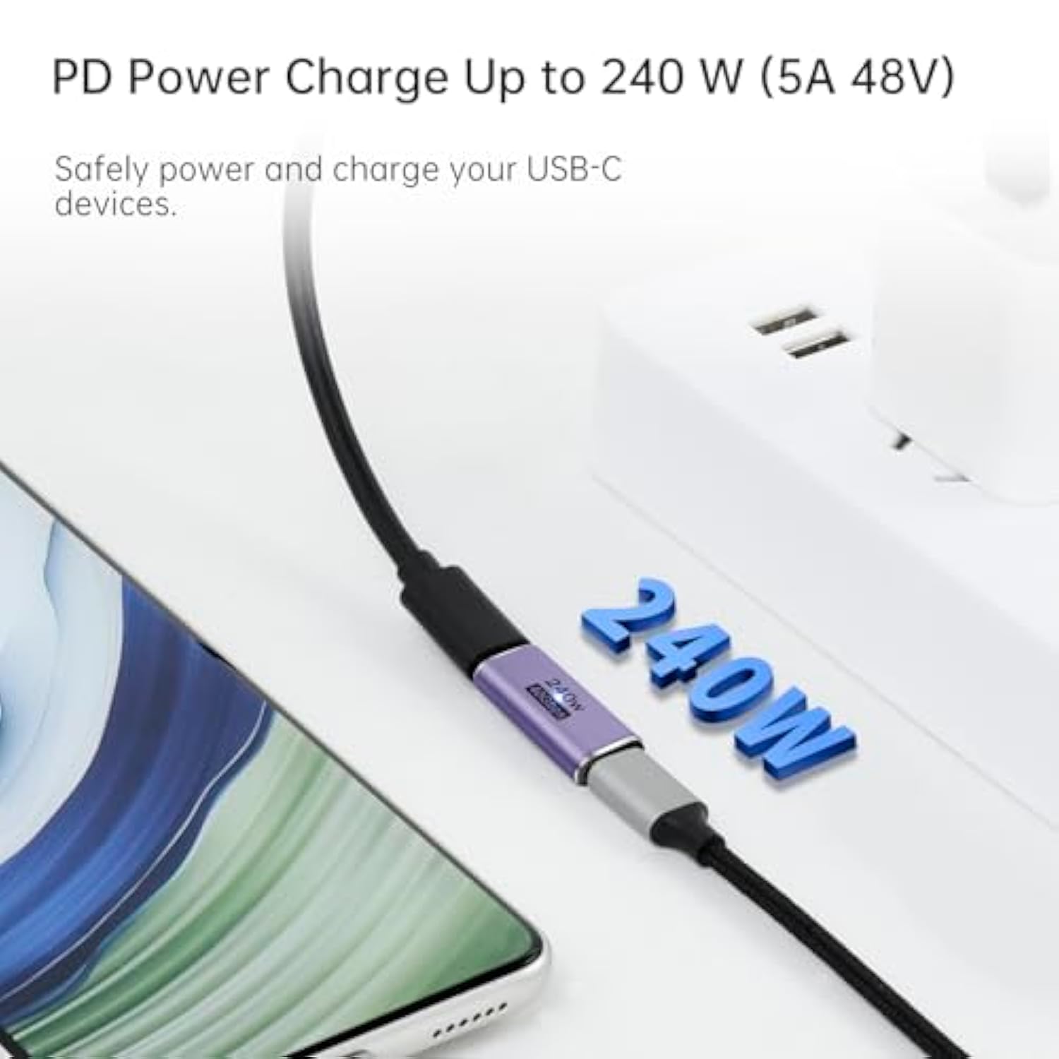 3 Pack Usb C Coupler 240W Usb C To Usb C Connector Female To Female Adapter 40Gbps Type C Extender Adapter Video Display For Tv Pc Laptop Tablet Phone And More Usb-C Devices