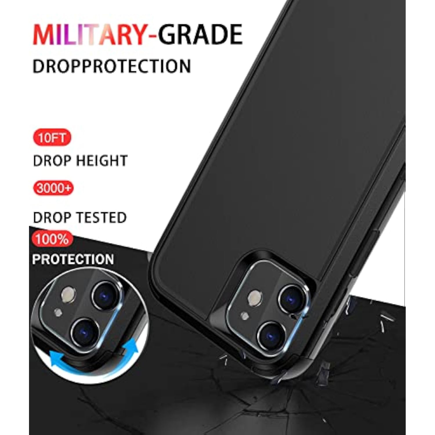 Heavy Duty Protection Phone Case Cover for Apple iPhone 11 3in1 Black