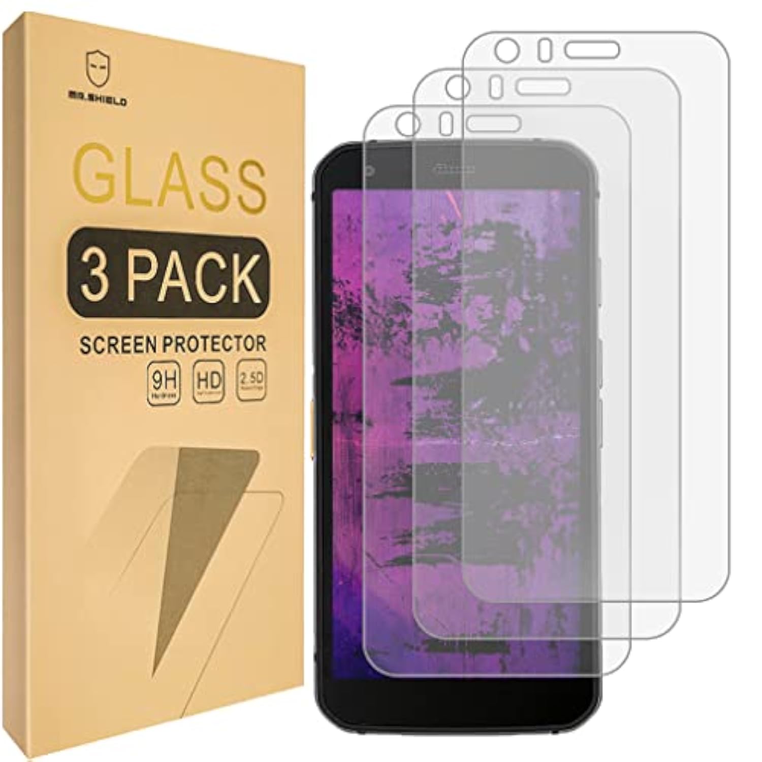 [3-Pack] Designed For Cat S62 And S62 Pro [Tempered Glass] [Japan Glass With 9H Hardness] Screen Protector With Replacement