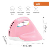 Wireless Ergonomic Vertical Mouse For Small Hands With Usb Nano Transceiver, Aa Battery, 3 Dpi, Compatible With Mac And Pc, Pink [V628M-2.4Gp]