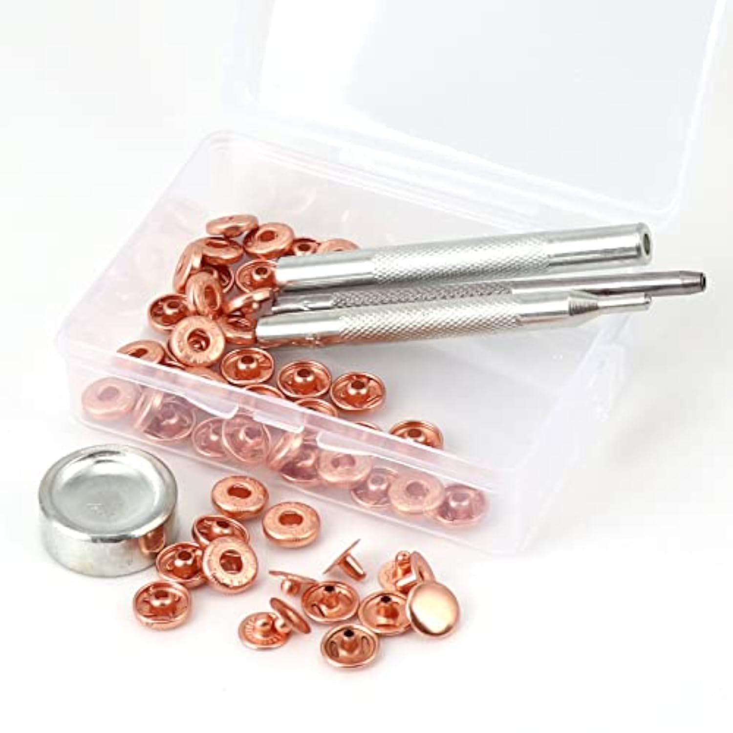 50 Sets Snap Fasteners Kit Leather Fasteners Buttons Clothing Bracelet
