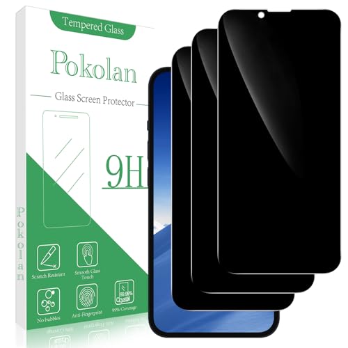 [3-Pack Privacy Screen Protector for iPhone 14 Plus/iPhone 13 Pro Max, Anti Spy Tempered Glass Film, Full Coverage, Anti-Scratch, Bubble Free, Case