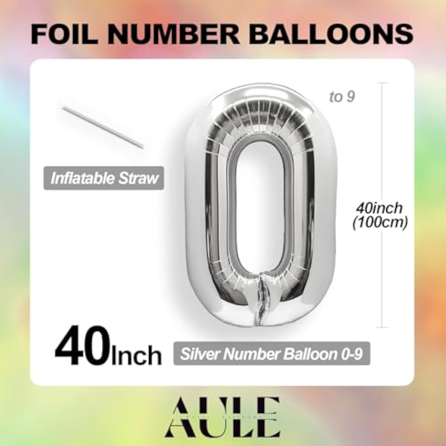 40 Inch Jumbo Silver Foil Mylar Number Balloons For Men Women 60Th Bir