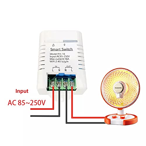 Ewelink Smart 16A Switch With Temperature And Humidity Monitoring, Wifi Thermostat Controller Compatible With Alexa Google Home (Temperature And Humidity)