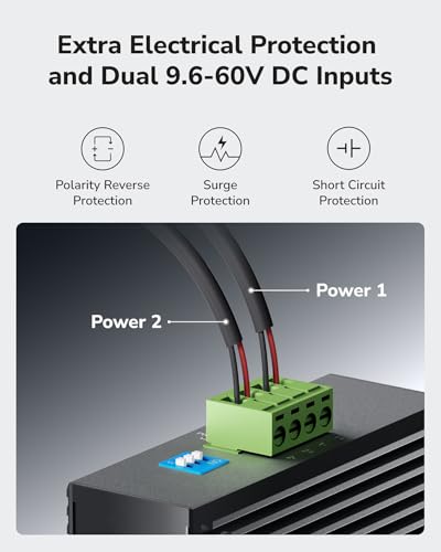 8 Port Gigabit Industrial Network Switch , Din-Rail Switch Ip40 Rated, Polarity Reverse Protection, Short Circuit Protection, Broadcast Storm Prevention On/Off, Ig1008