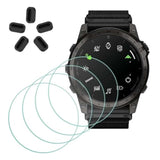 Screen Protector For Garmin Tactix 7 Amoled Smartwatch [4 Pcs] + Anti-Dust Plugs 5Pcs, Tempered Glass 9H Hardness Anti-Scratch Bubble Free Film Ultra-Thin Protective Cover