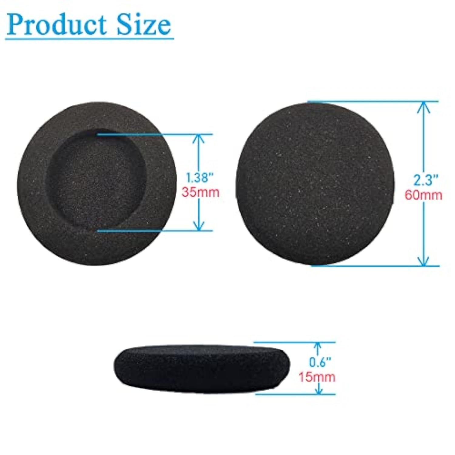 Ear Cushions Foam Replacement For Plantronics Supra Plus Encore And Most Standard Size Office Telephone Headsets H251 H251N H261 H261N H351 H351N H361 H361N (4 Pack)(Bec-Fm4)