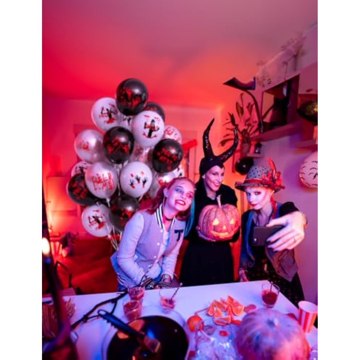 50Pcs 12" Bloody Halloween Balloons - Horror Blood Handprint Zombie Latex Party Decor