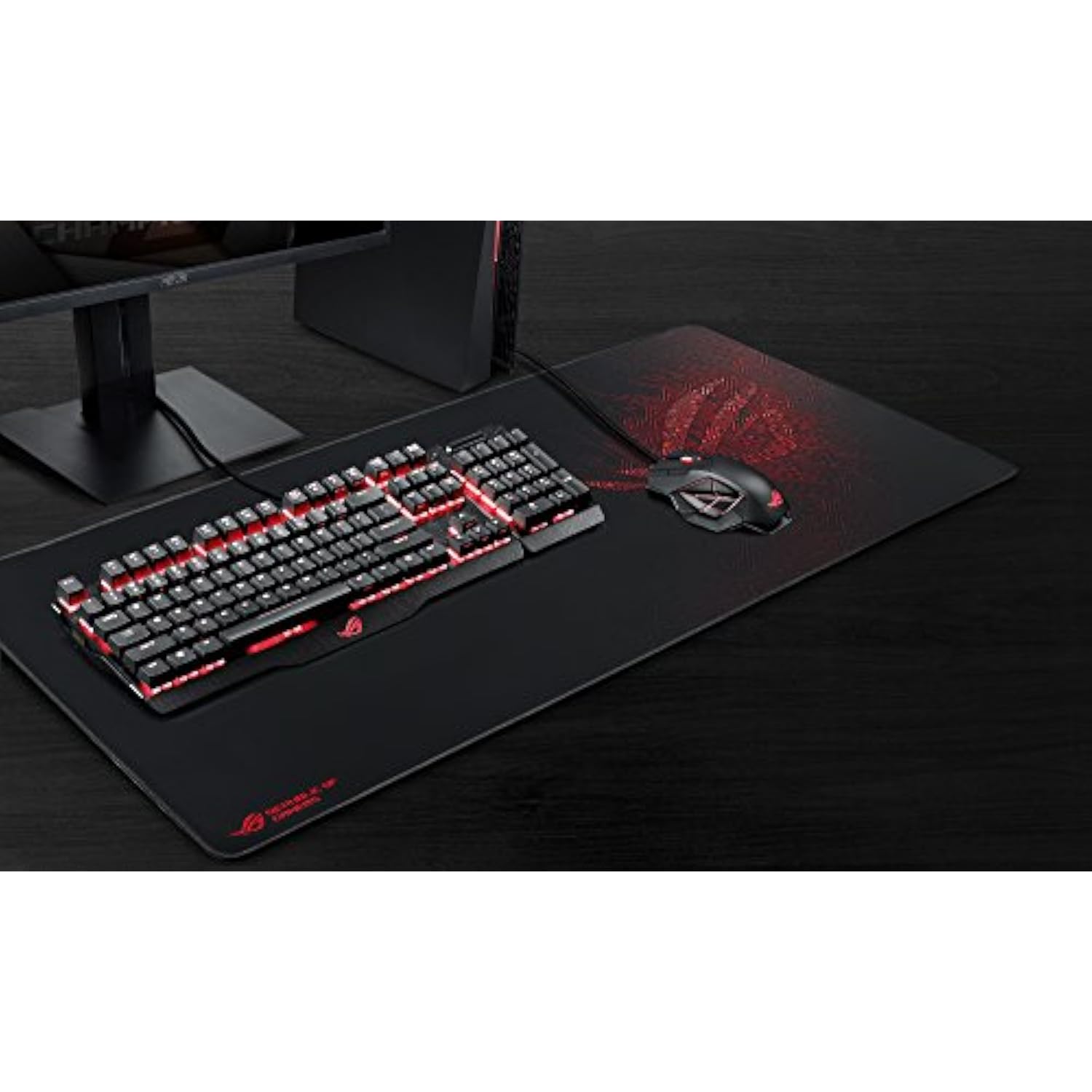 ASUS ROG Sheath BLK LTD Gaming Mouse Pad – 35.4” x 17.3", Extra-Large Surface, Black, Ultra-Smooth for Precise Mouse Control, Anti-Fray Stitched Edges, Non-Slip Base