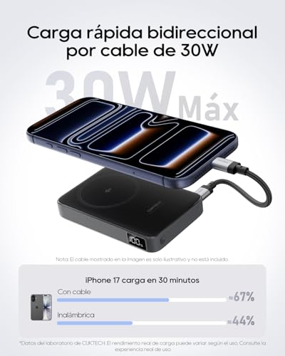 Qi2 Certified 15W Magnetic Power Bank, 10,000mAh Battery Pack, MagSafe Compatible Wireless Portable Charger with 30W USB C Fast Charging, for iPhone