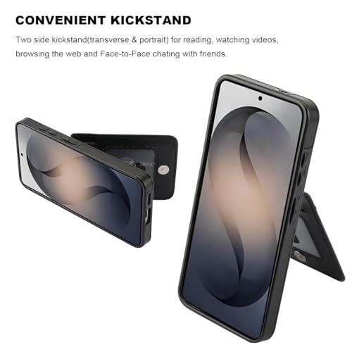 for  Galaxy S26 Case Wallet with Credit Card Holder, Flip Premium Leather Magnetic Clasp Kickstand Heavy Duty Protective Cover for