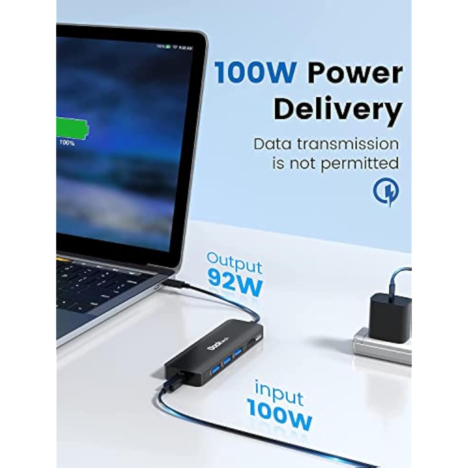Usb C Hub 4K 60Hz, Usb-C Multiport Adapter 5-In-1 With 4K Hdmi, 100W Power Del