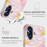 Magnetic For Iphone 16 Case Cute For Women Girls, Compatible With Magsafe,[Drop Protection] Slim Colorful Flowers Heart Oil Painting Girly Phone Case For Iphone 16 6.1Inch