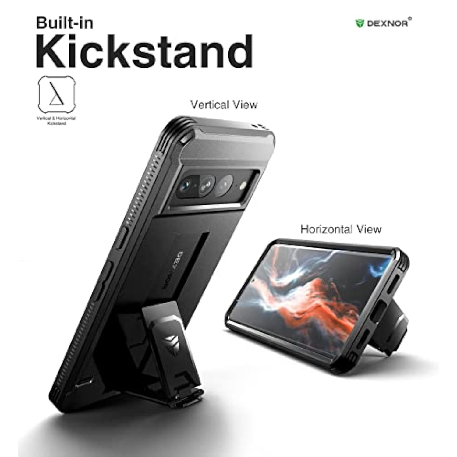 Full Body Case For Google Pixel 7 Pro, [Built In Screen Protector And Kickstand] Heavy Duty Military Grade Protection Shockproof Protective Cover For Google Pixel 7 Pro Black