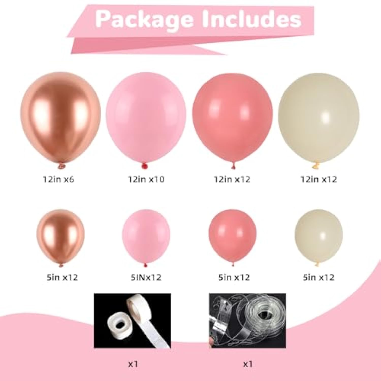 Blush & Rose Gold Balloon Garland Kit: Boho Baby Shower Decor