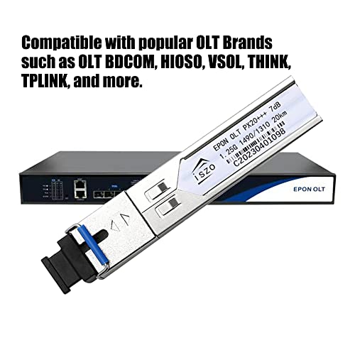 A Piece Pon Module Epon Px20+++ 1.25G Optical Fiber Pon Module With 7/9Db And Sc Port, Compatible With Bdcom Tplink Ubiquiti Hioso Vsol Think, For Epon Olt, 20Km (Px20 9Db,1)