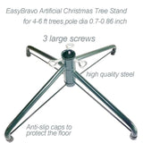 Christmas Tree Stand For 4 To 6 Foot Trees, Fits 0.7-0.86 Inch Pole