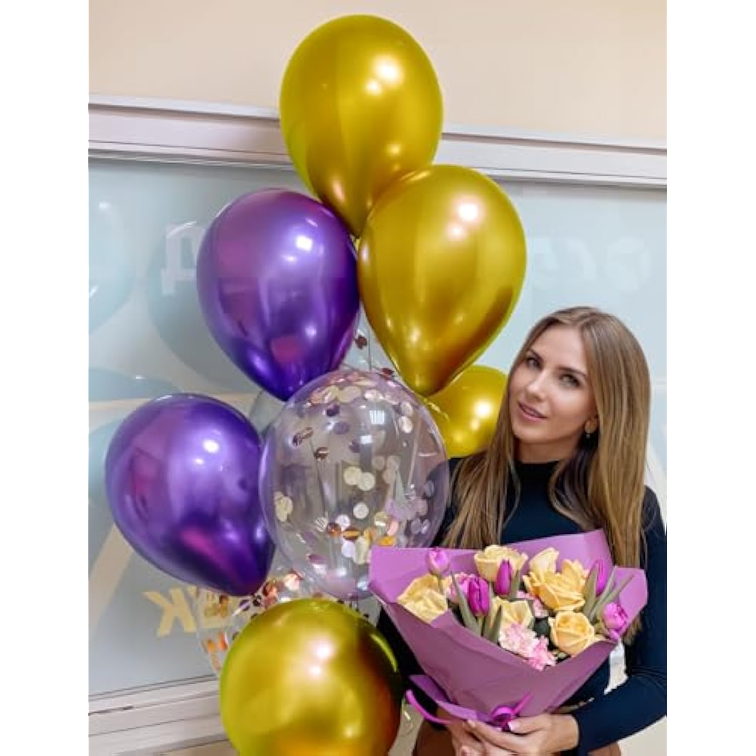 Purple and Gold Balloon Set: 60PC Party Decorations