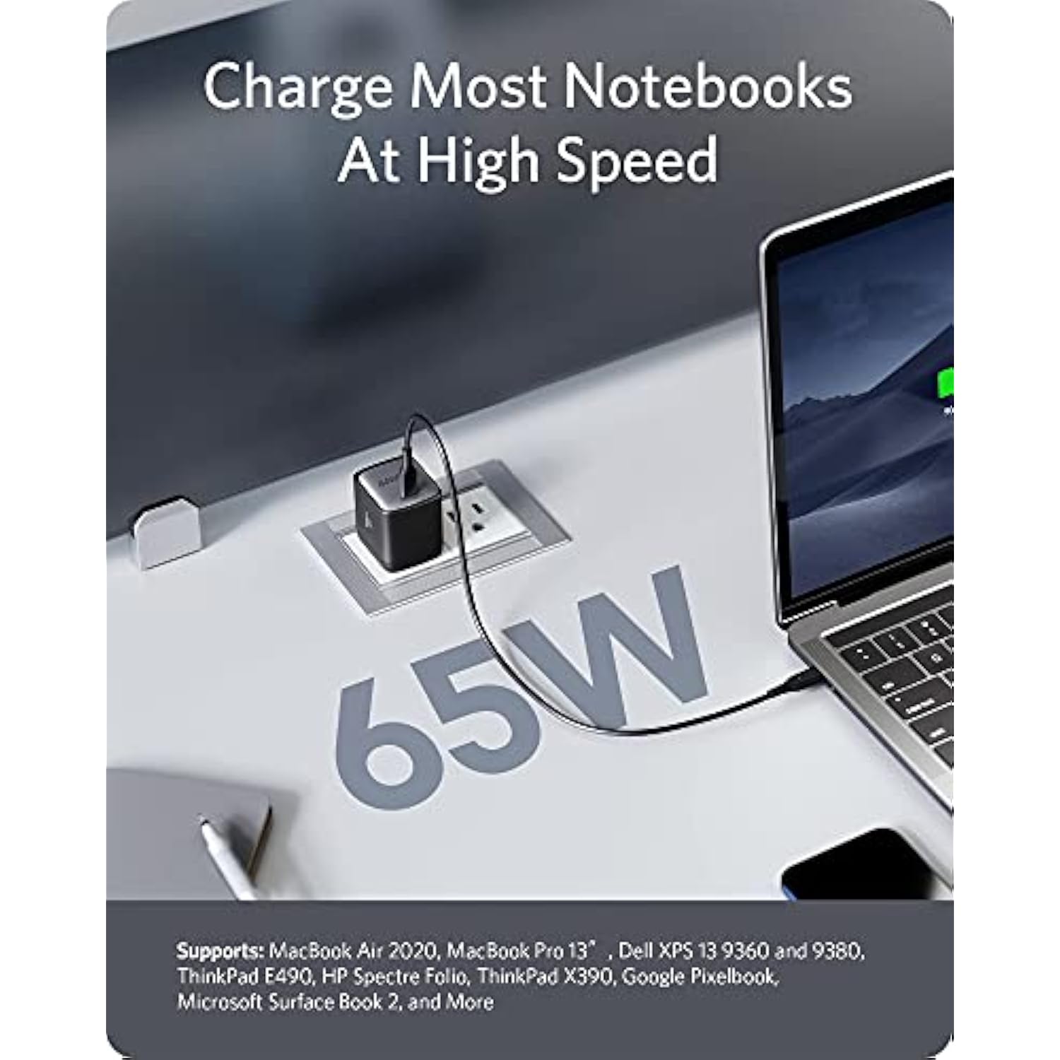 Anker Nano USB C Charger,65W GaN II PPS Fast Compact Foldable Charger for MacBook Pro, Galaxy, Dell, iPhone 15, iPad Pro, and More