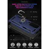 For Moto Edge 2021 Case,With Screen Protector,[Military Grade] 16Ft Drop Tested, Magnetic Kickstand Protective Case For Moto Edge 5G Uw, Blue