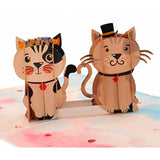 Mr And Mrs Cat Pop Up Card Come With Magic Flying Butterfly- Card For Cat Loving Friends, Anniversary Card, Wedding Card, Christmas, Mother'S Day, All Occasions. 6" X 8" When Closed (Mr&Mrs Cat)