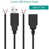 Micro Usb Cable Male Female To 2 X Open Cable Ends, Usb 2.0 Connector To 2 Wir