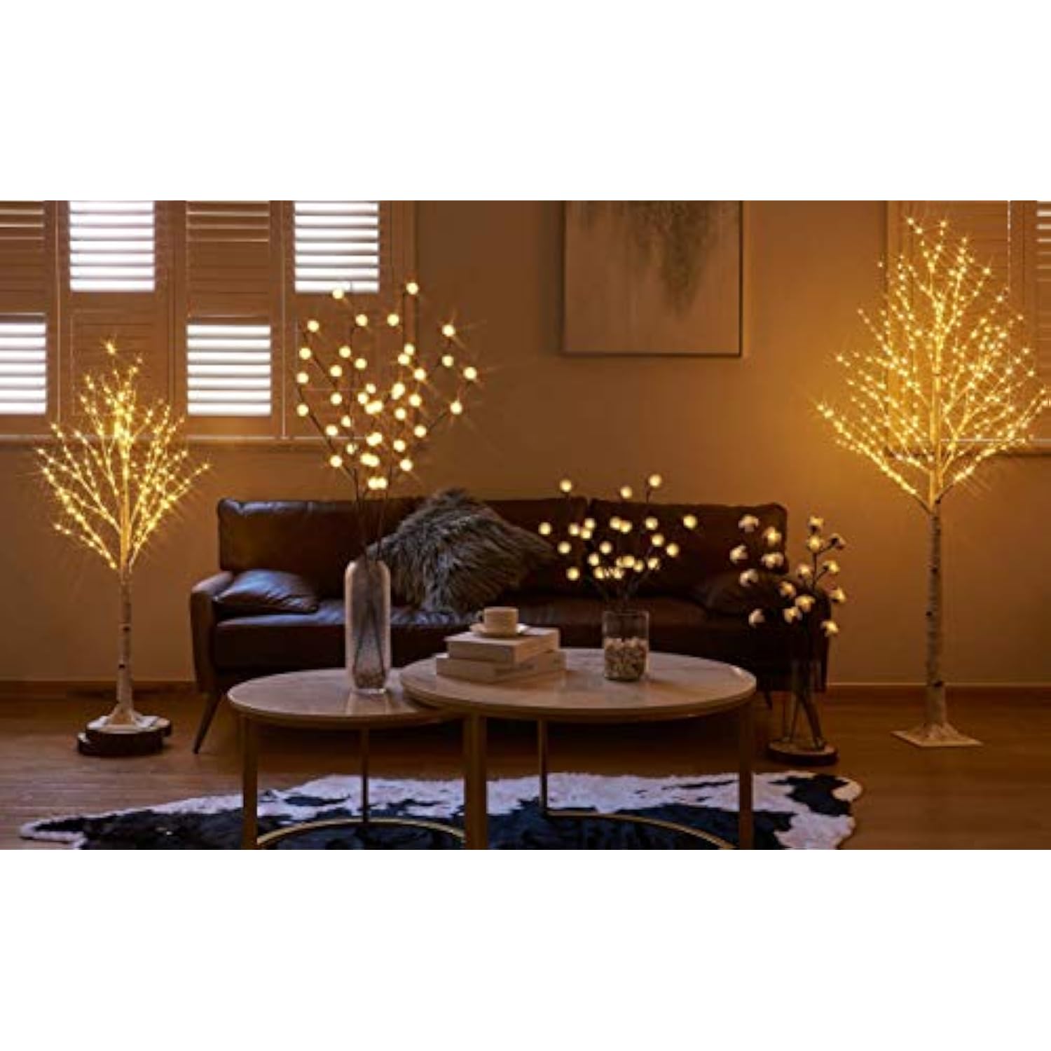 Lighted Birch Twig Tree With Fairy Lights 4Ft 200 Led Lights For Indoor Outdoor Home Christmas Holiday Decoration