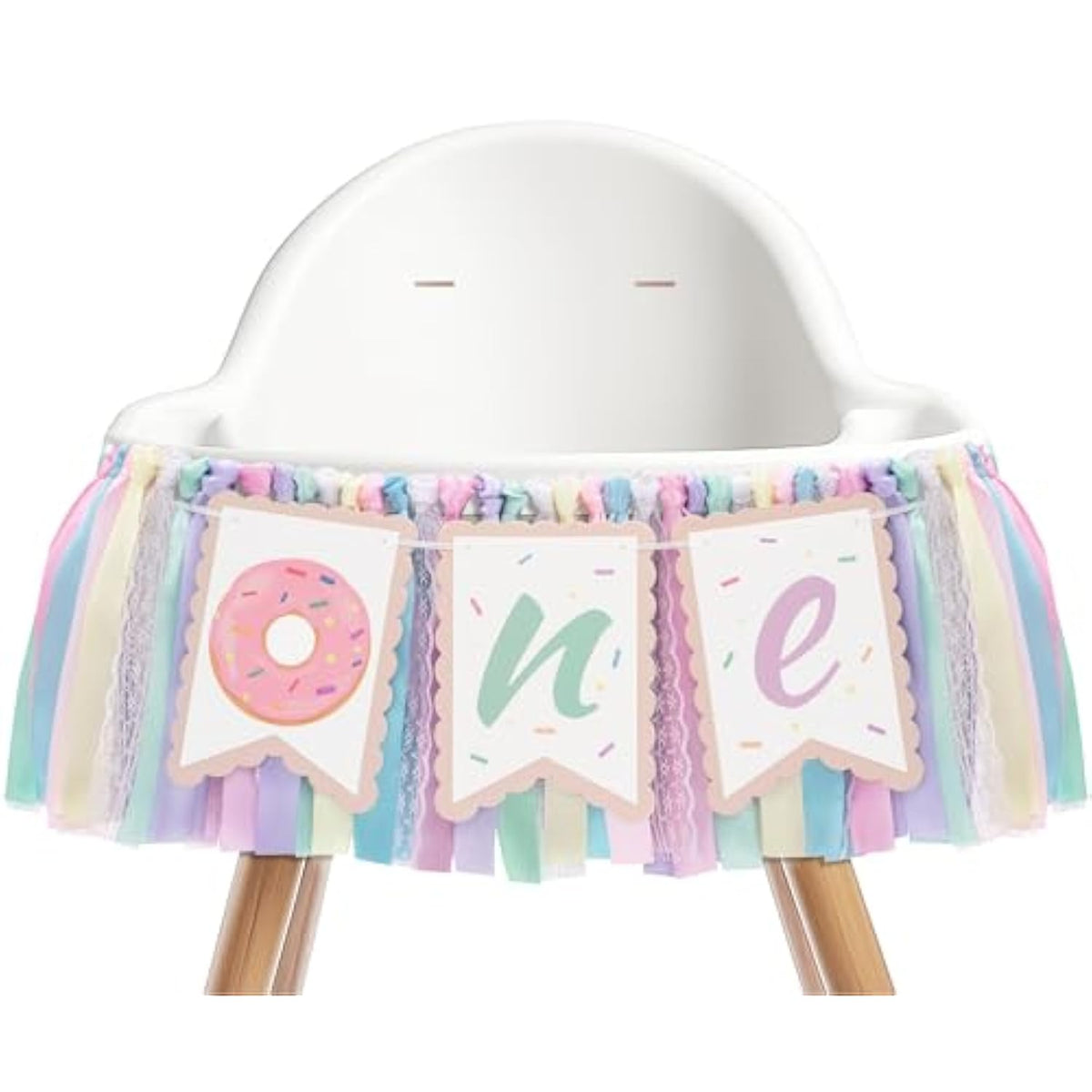 Donut Highchair Banner 1St Birthday Girl Sweet One Birthday Party Decorations Rainbow High Chair Banner Photo Background