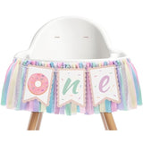 Donut Highchair Banner 1St Birthday Girl Sweet One Birthday Party Decorations Rainbow High Chair Banner Photo Background