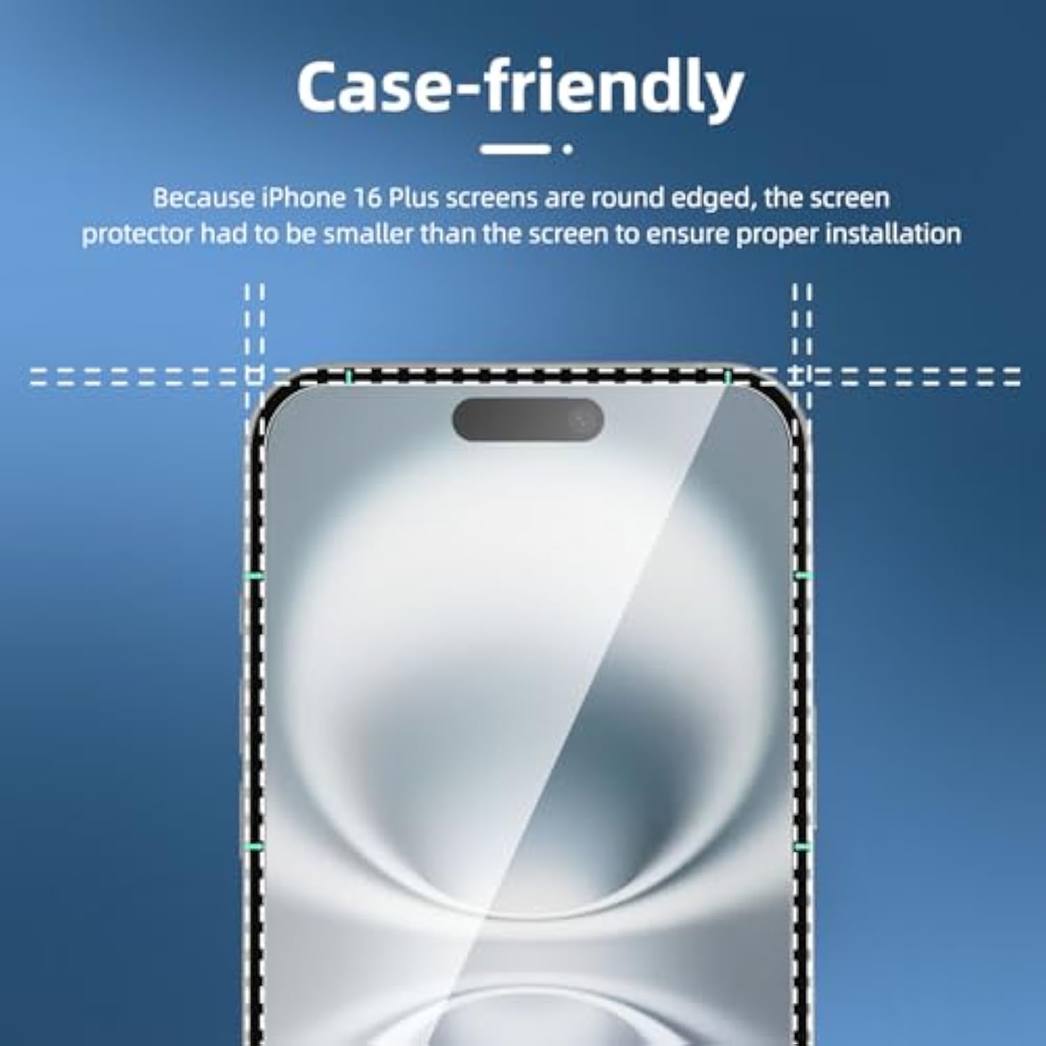 3 Pack Designed For Iphone 16 Plus Screen Protector (6.7 Inches), Tempered Glass,Case Friendly Scratch-Proof, Bubble Free, Ultra Resistant