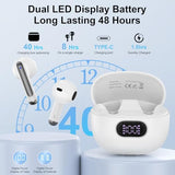 Wireless Earbuds Bluetooth Ear Buds for iPhone 17 16 Pro Max 16e 16 Plus 16 15 Pro Max 15, V5.3 48H Wireless Headphones with LED Display Charging