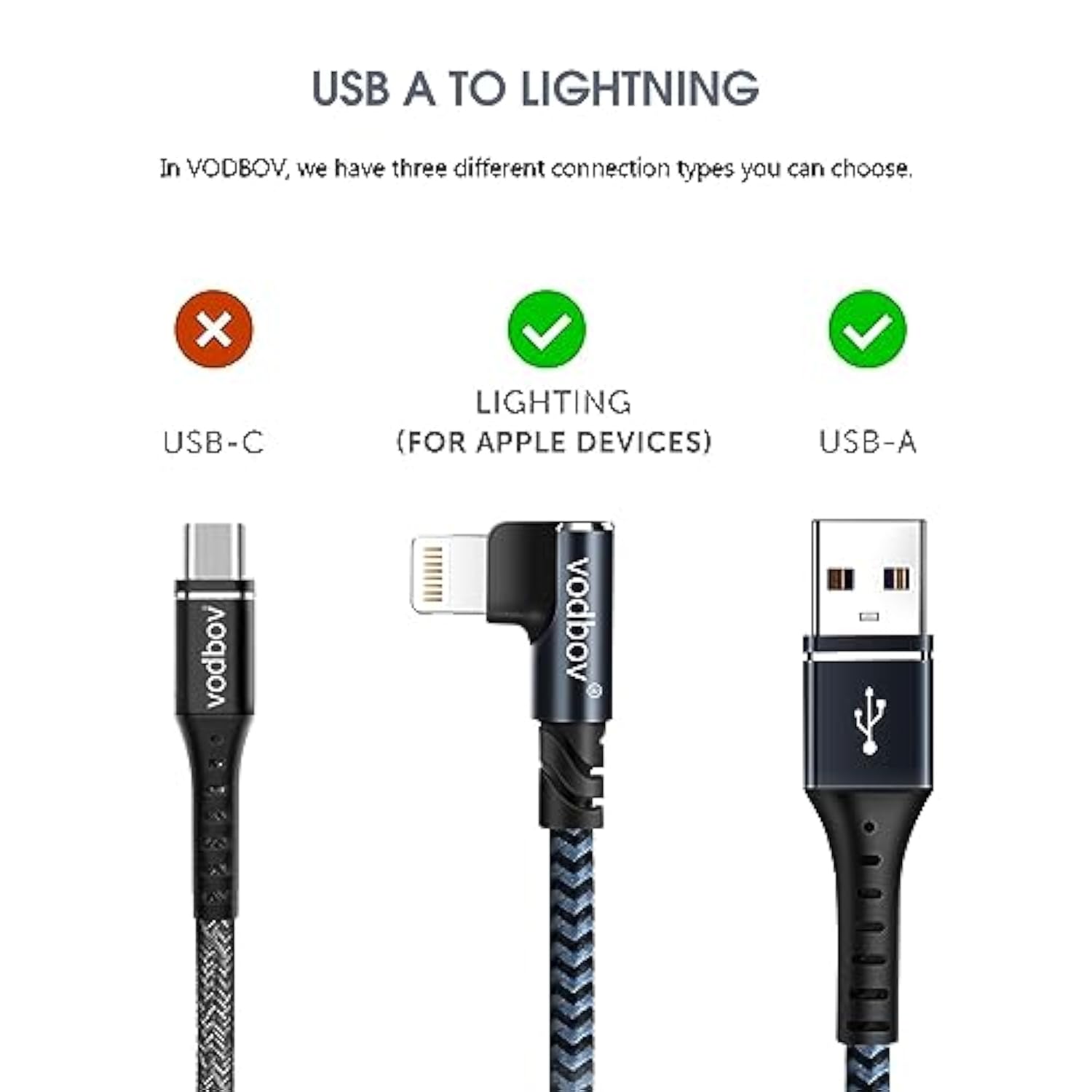 Iphone Charger Lightning Cord 3Pack 1Ft 3Ft 6Ft Right Angle Mfi Certified Cable Braided Usb Charging Wire High Speed Black