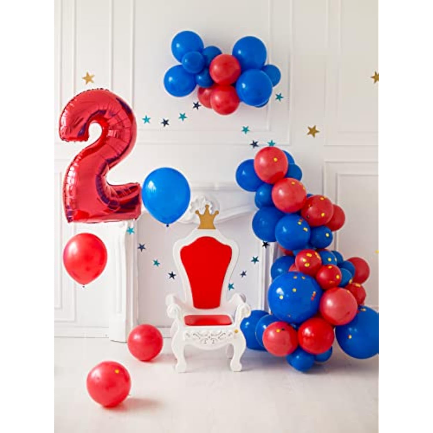 200pcs Red & Blue Balloons for Birthday, Wedding, Baby Shower and Party Decoration