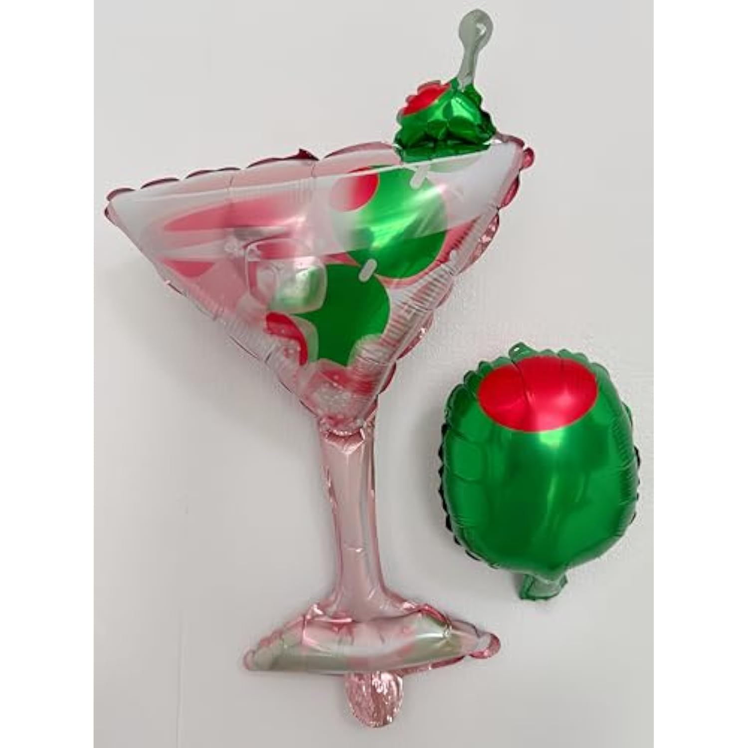 8pcs 43" Martini Balloons — Pink/Green Foil Decor for Trendy Cocktail Parties