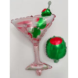 8pcs 43" Martini Balloons — Pink/Green Foil Decor for Trendy Cocktail Parties