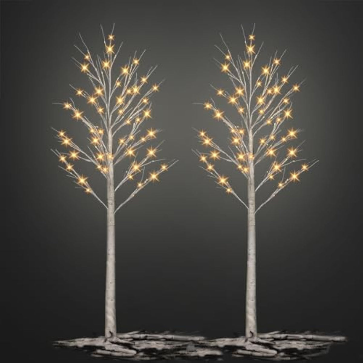 Lighted Tree,2 Pack 6 Ft 240 Led Warm White Birch Tree Light Detachable Tree Light Fairy Light Spirit Tree Fall Decor For Home Twinkling Tree Party Bedroom Wedding Thanksgiving Christmas Decorations