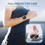 [6+8] Pack For Samsung Galaxy Watch 7 40Mm Screen Protector Case, Hard Pc Protective Bumper Shell + Anti-Fog Tempered Glass Film, Waterproof Face Cover Set For Galaxy Watch 7 40Mm Accessories