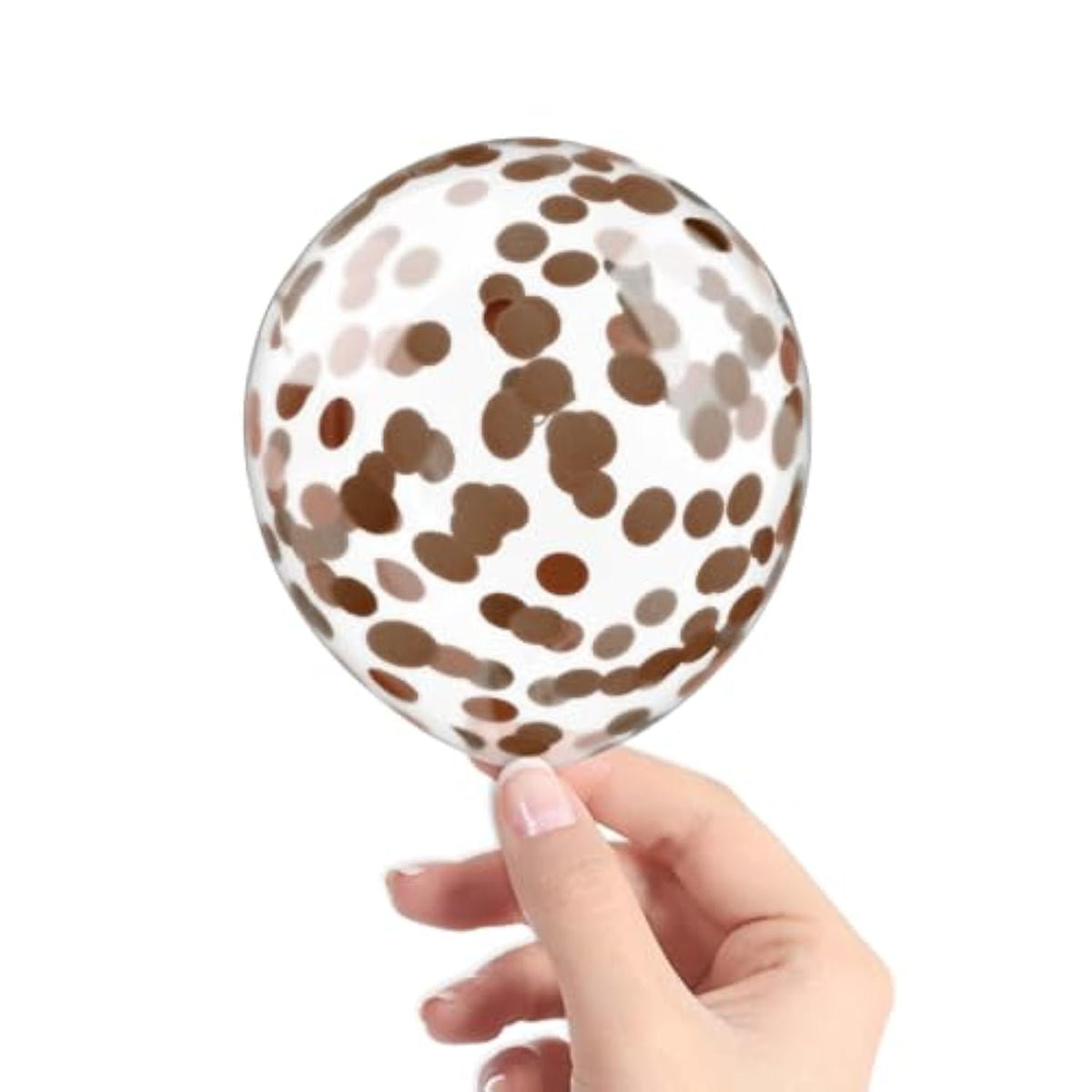 40-Pack 5-Inch Brown Confetti Balloons for Parties and Showers
