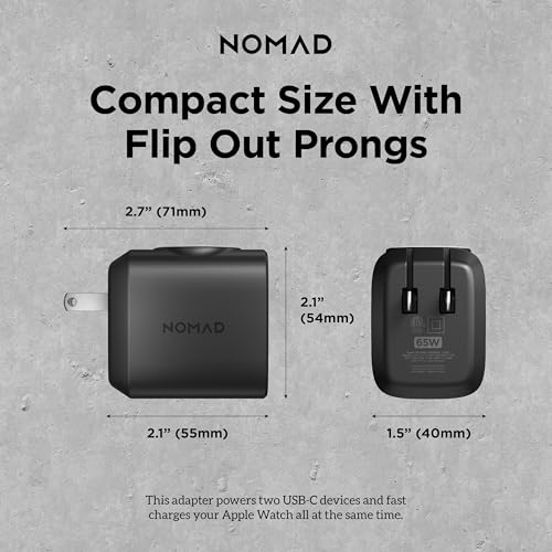 AC Adapter 3 in 1 Charging Solution - 65W Apple Watch Ultra 2 Charger Edition with Dual USB C Cable Ports, Fast Charge Ports and MFi Fast Charger,