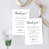 Wedding Thank You Place Setting Cards, 50 Pieces, 4 X 6 In, Table Centerpieces And Decorations, Favors For Guests