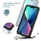For 13 Case, Ip68 Waterproof Dustproof Shockproof Cases With Built-In Screen Protector, Full Body Sealed Protective Front And Back Cover For 13, 6.1 Inch (Black)