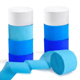 Blue Streamers 8 Rolls Crepe Paper Streamers Party Decorations for Blue Birthday Party, Wedding, Engagement, Bachelorette and Baby Shower Boy