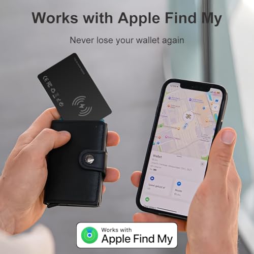 Apple Mfi Certified Wallet Tracker, Works With Apple Find My, Rechargeable 0.07In Ultra-Slim Tracking Card, Item Locator For Wallet, Luggage, Passports, Purse