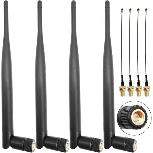 915Mhz Lora Antenna Indoor 3Dbi Gain Omni Sma Male + Low Loss U.Fl Extension Cable 4 Pcs